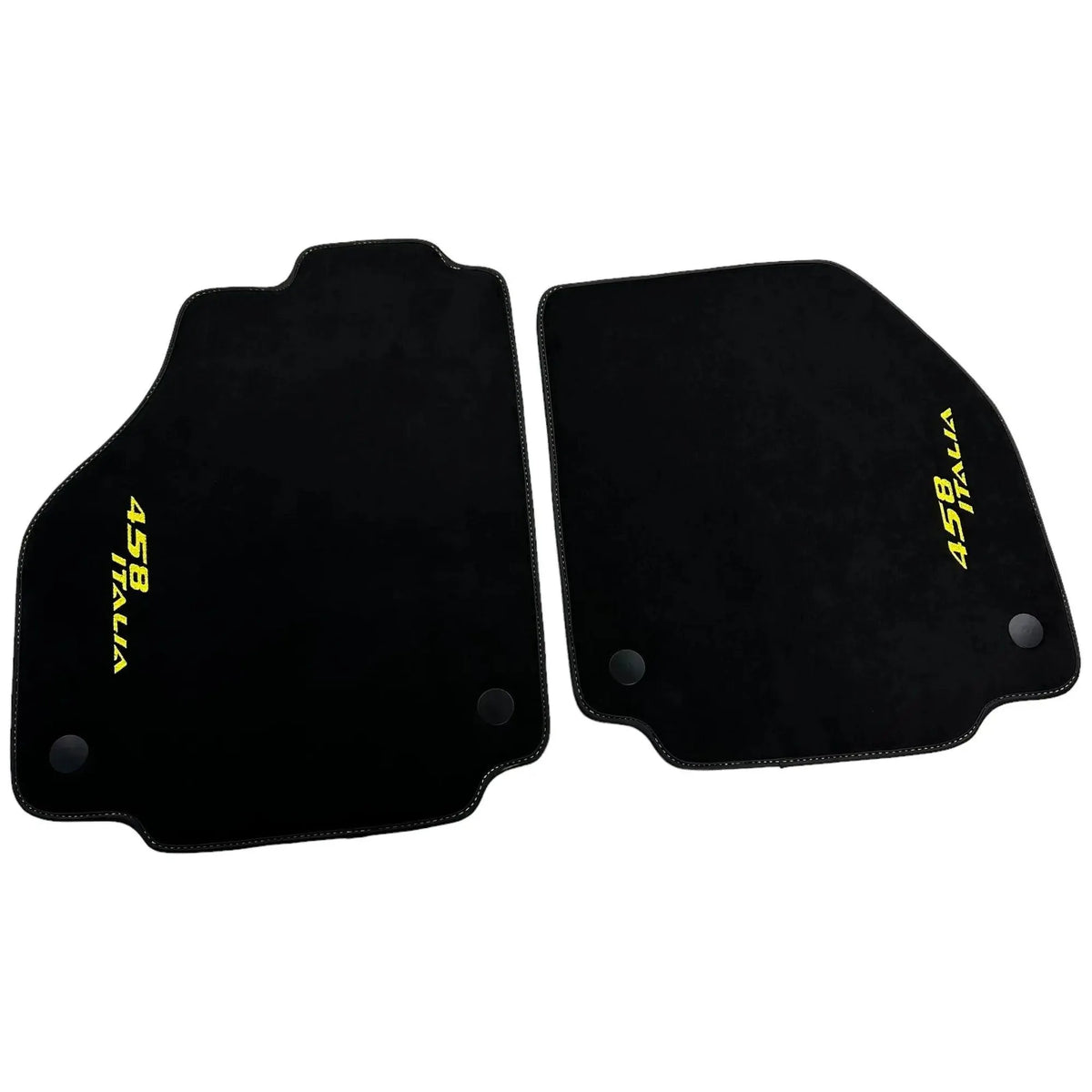 Alcantara Black Floor Mats For Ferrari 458 Italia (2009-2015) Yellow - AutoWin