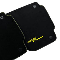 Alcantara Black Floor Mats For Ferrari 458 Italia (2009-2015) Yellow - AutoWin