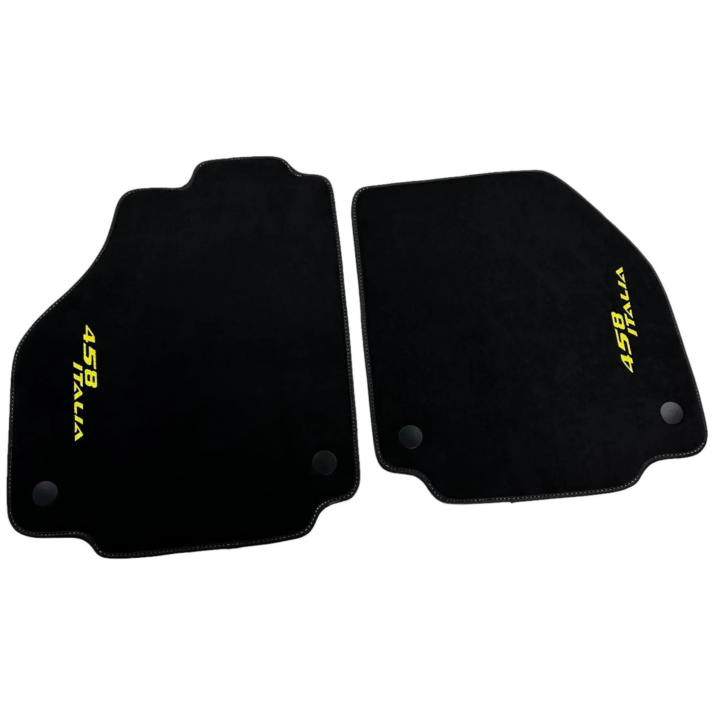 Alcantara Black Floor Mats For Ferrari 458 Italia (2009-2015) Yellow - AutoWin