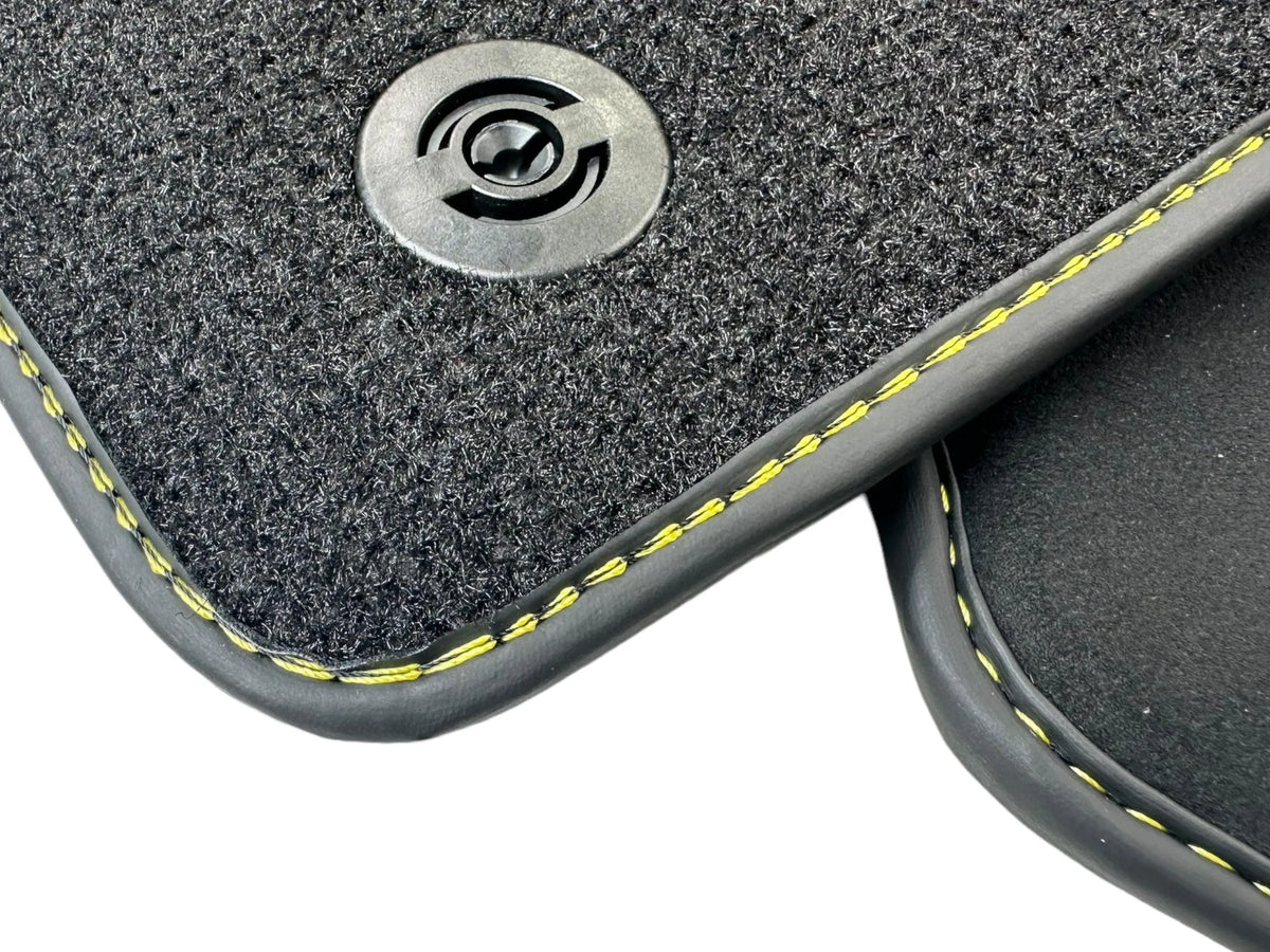Alcantara Floor Mats for Ferrari 488 Spider 2016-2022 Yellow Sewing - AutoWin