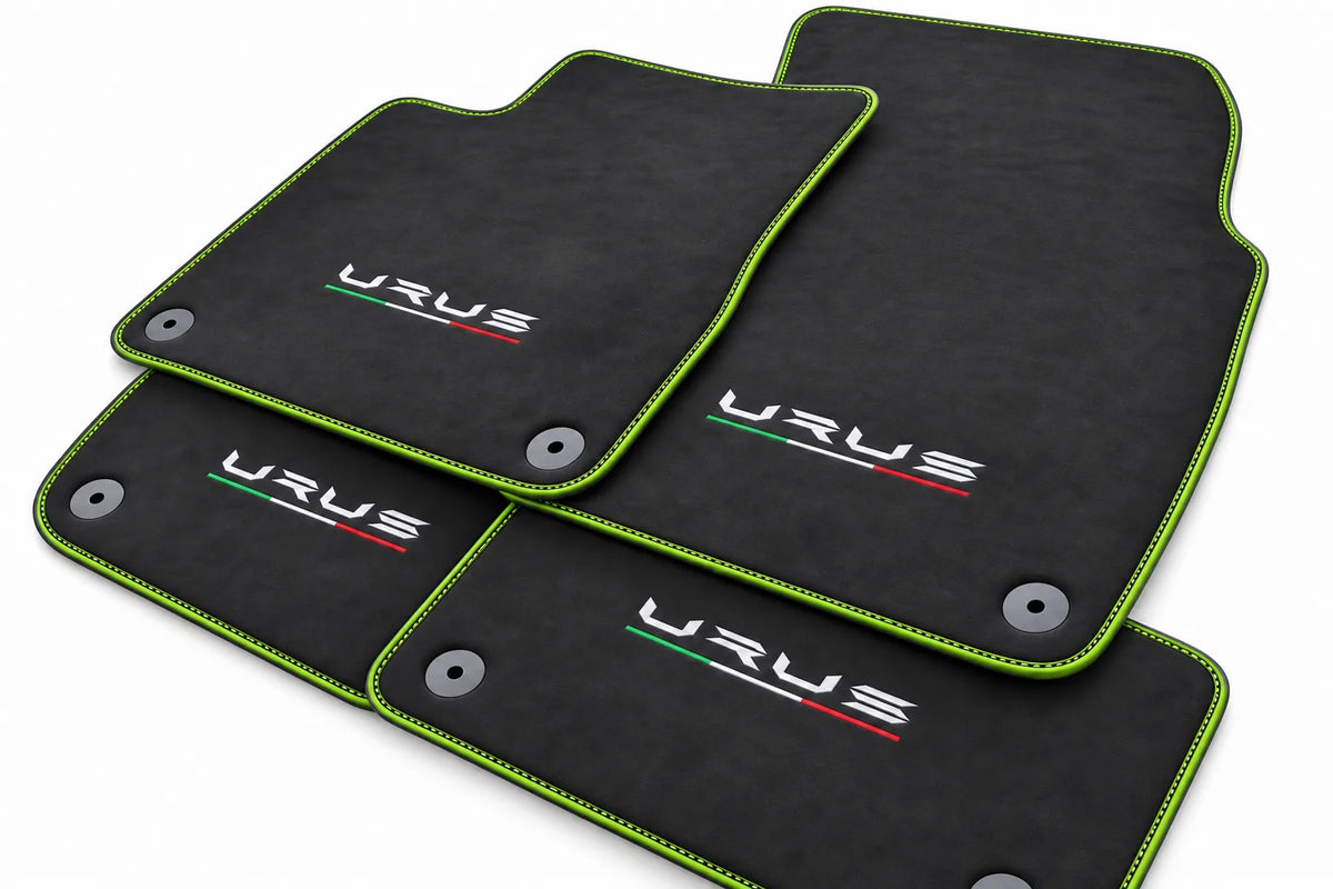 Alcantara Floor Mats For Lamborghini Urus Green trim