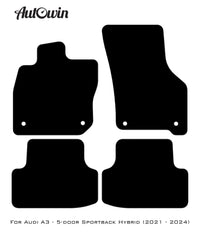Beige Floor Mats for Audi A3 - 5-door Sportback (MHEV) Mild Hybrid Electric Vehicle (2021 - 2024) | ER56 Design - AutoWin