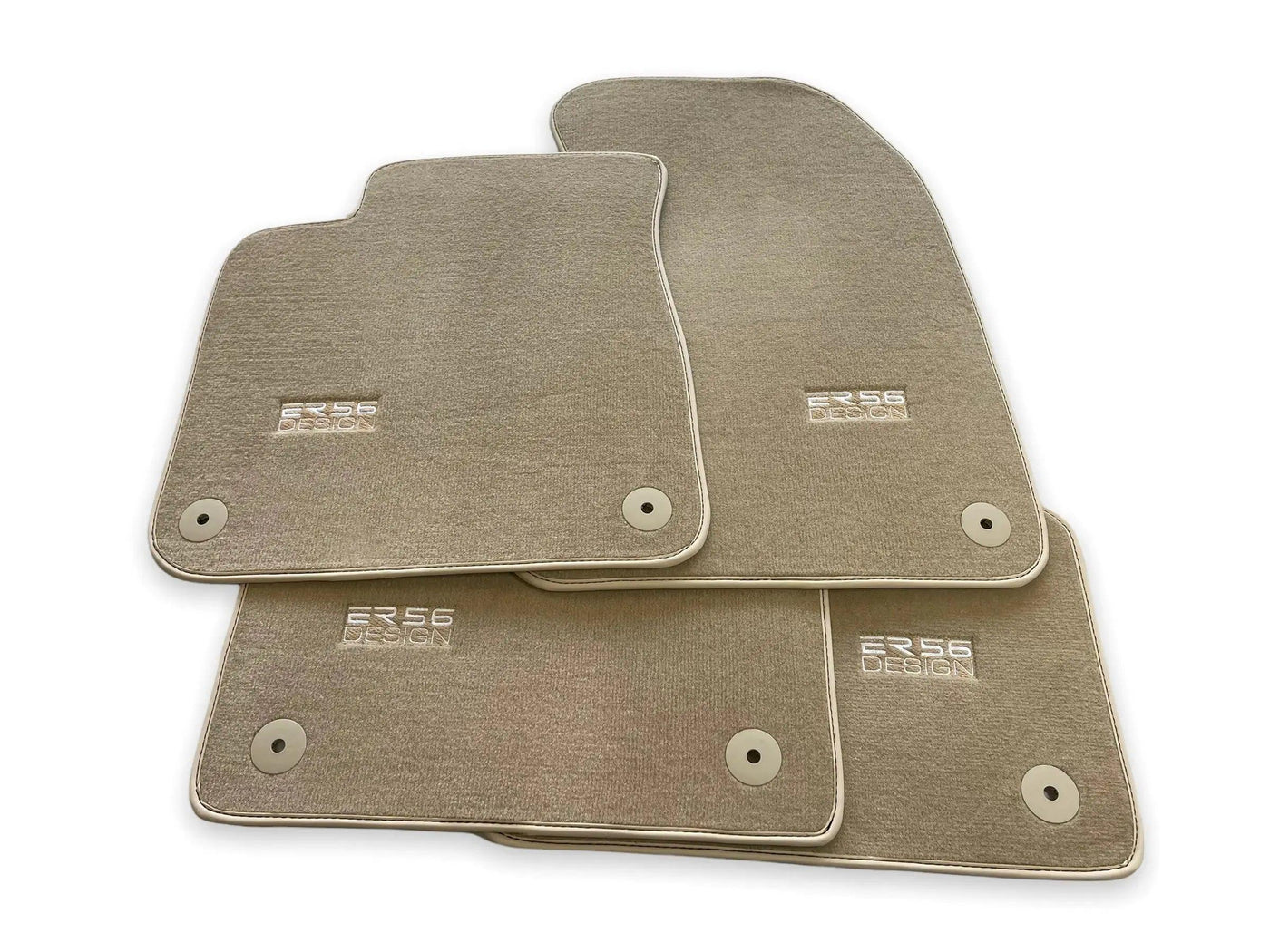 Beige Floor Mats for Audi A6 - C6 Sedan Facelift (2008-2011) | ER56 Design - AutoWin
