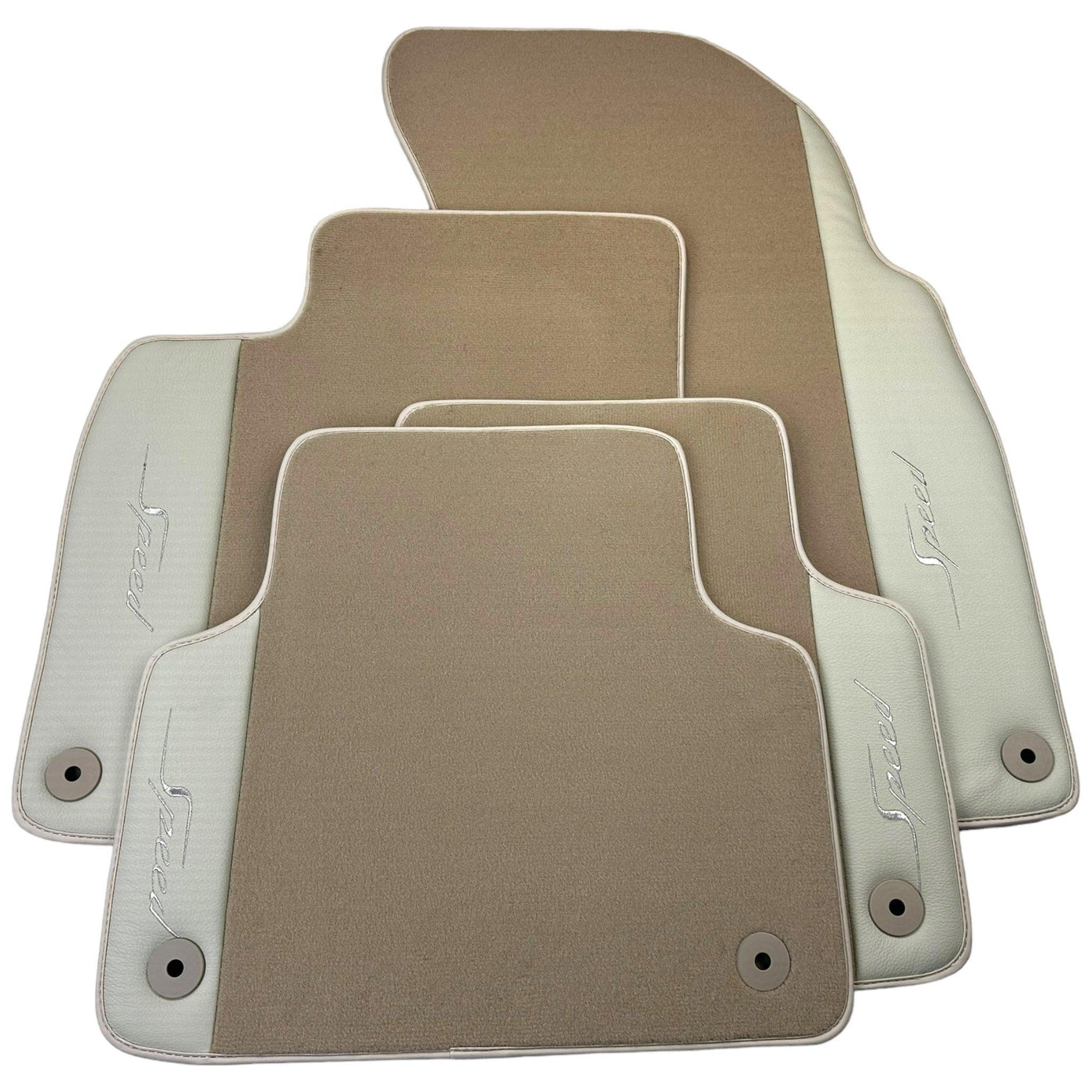 Beige Floor Mats for Bentley Bentayga (2015-2023) with Leather - AutoWin