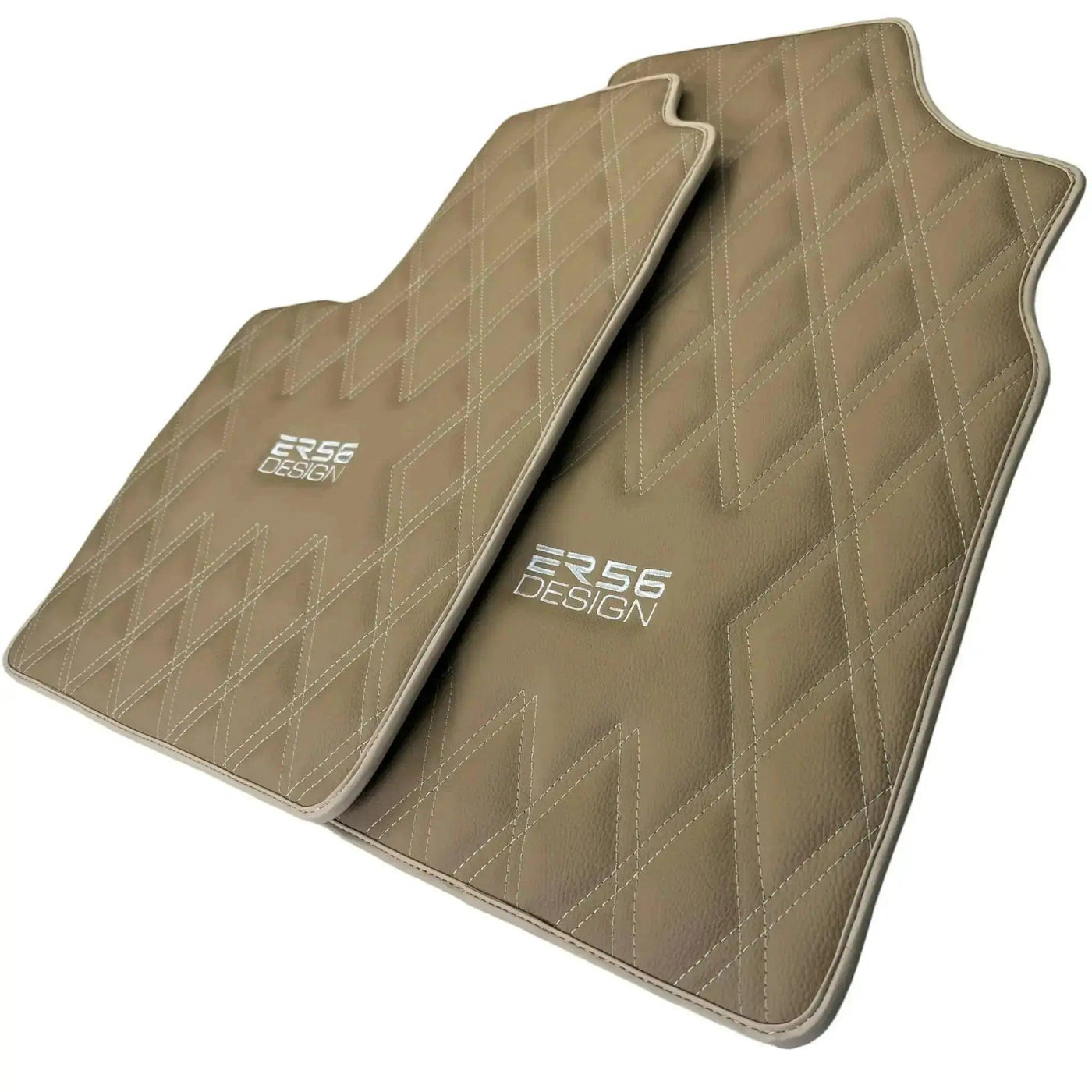 Beige Floor Mats for Bentley Continental GTC (2006–2011) with Leather | ER56 Design - AutoWin