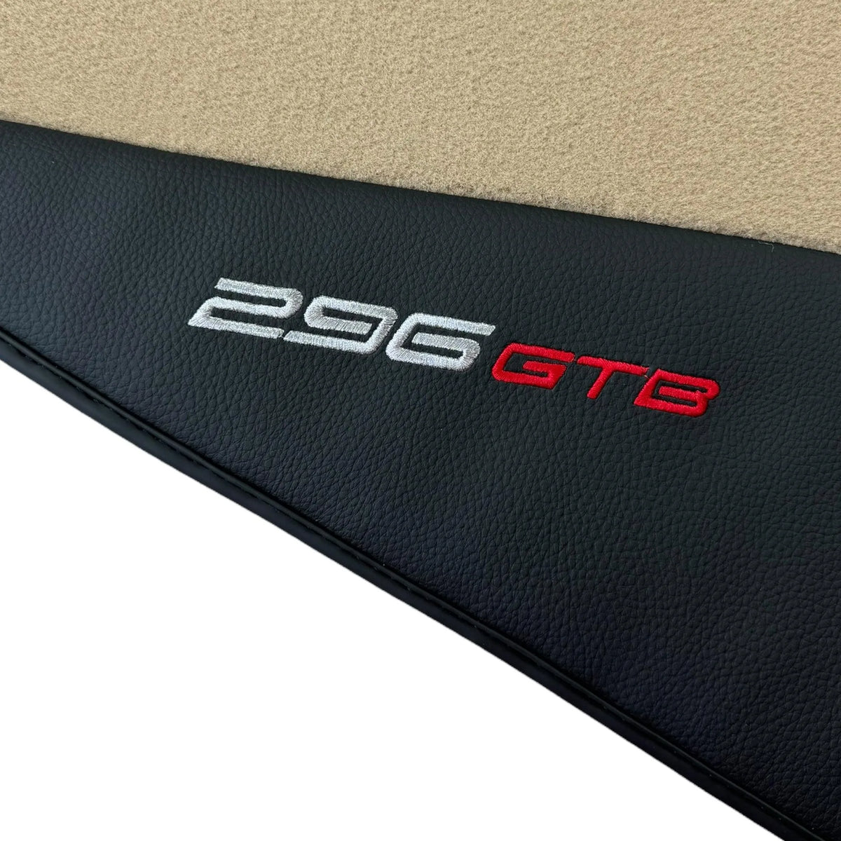 Beige Floor Mats for Ferrari 296 GTB (2022-2027) with Leather - AutoWin