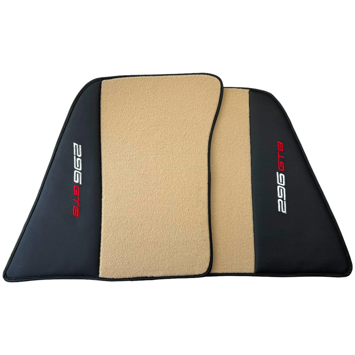 Beige Floor Mats for Ferrari 296 GTB (2022-2027) with Leather - AutoWin