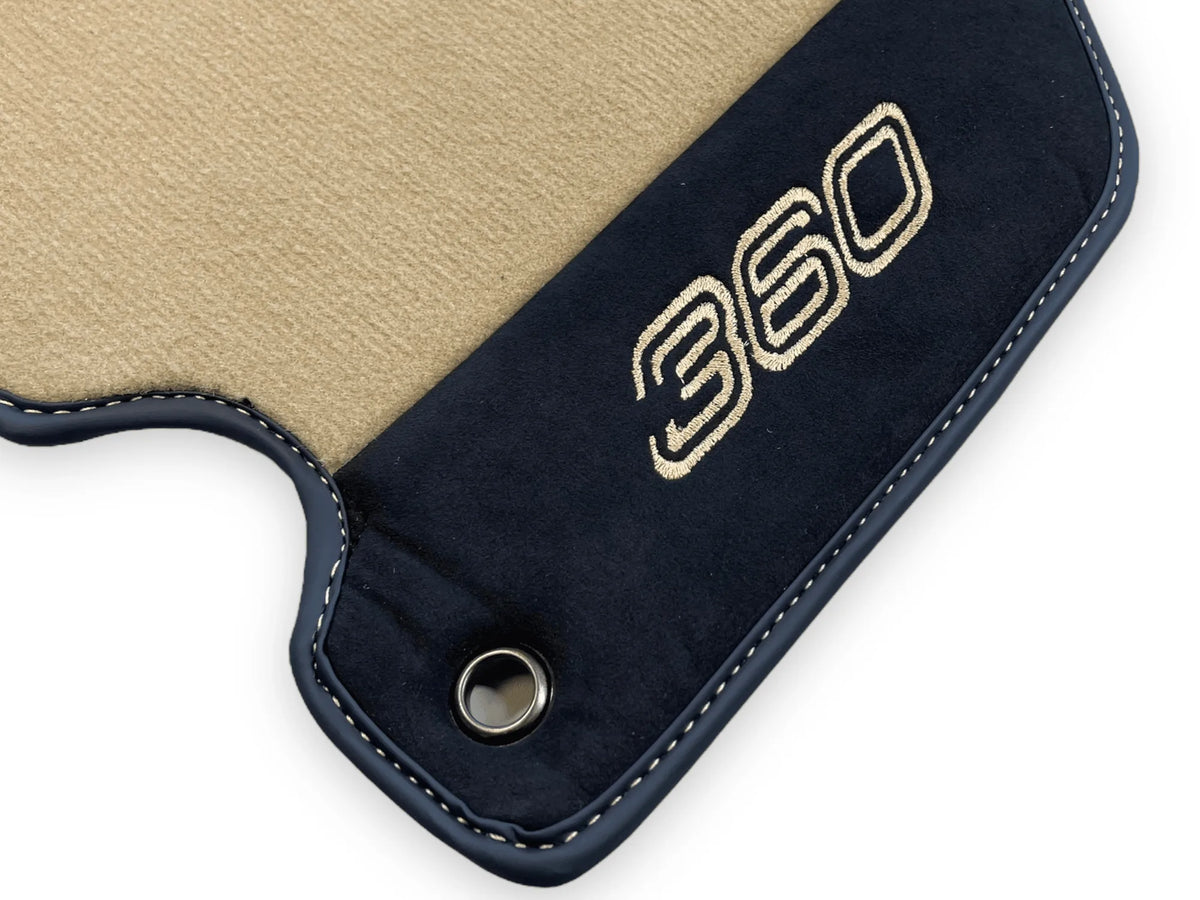 Beige Floor Mats For Ferrari 360 Modena 1999-2005 With Alcantara Leather - AutoWin