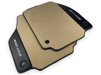 Beige Floor Mats For Ferrari 488 GTB 2016-2022 Carpets With Carbon Fiber - AutoWin