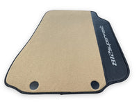 Beige Floor Mats For Ferrari 812 Superfast With Carbon Fiber Leather - AutoWin