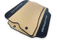 Beige Floor Mats For Ferrari 812 Superfast With Carbon Fiber Leather - AutoWin