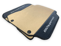 Beige Floor Mats For Ferrari 812 Superfast With Carbon Fiber Leather - AutoWin