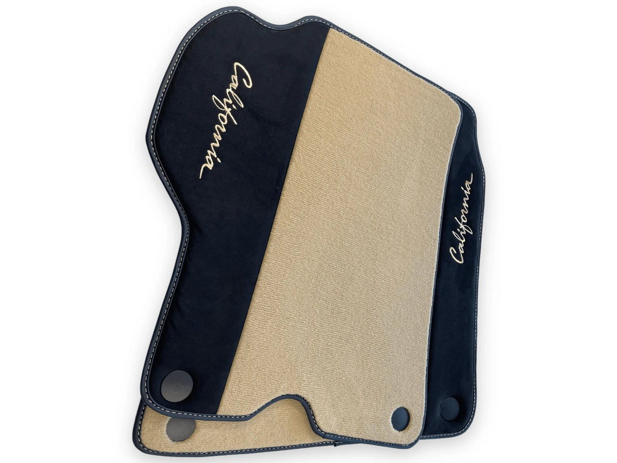 Beige Floor Mats For Ferrari California 2008-2014 With Alcantara - AutoWin