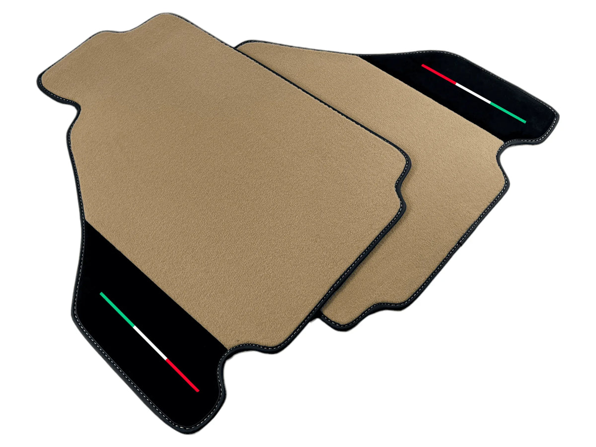 Beige Floor Mats For Ferrari F430 2004-2009 With Alcantara Leather - AutoWin