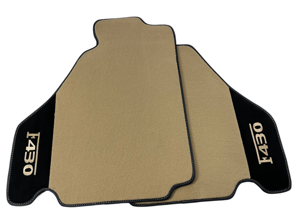 Beige Floor Mats For Ferrari F430 2004-2009 With Alcantara Leather - AutoWin