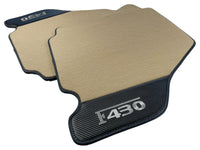 Beige Floor Mats For Ferrari F430 2004-2009 With Carbon Fiber Leather - AutoWin