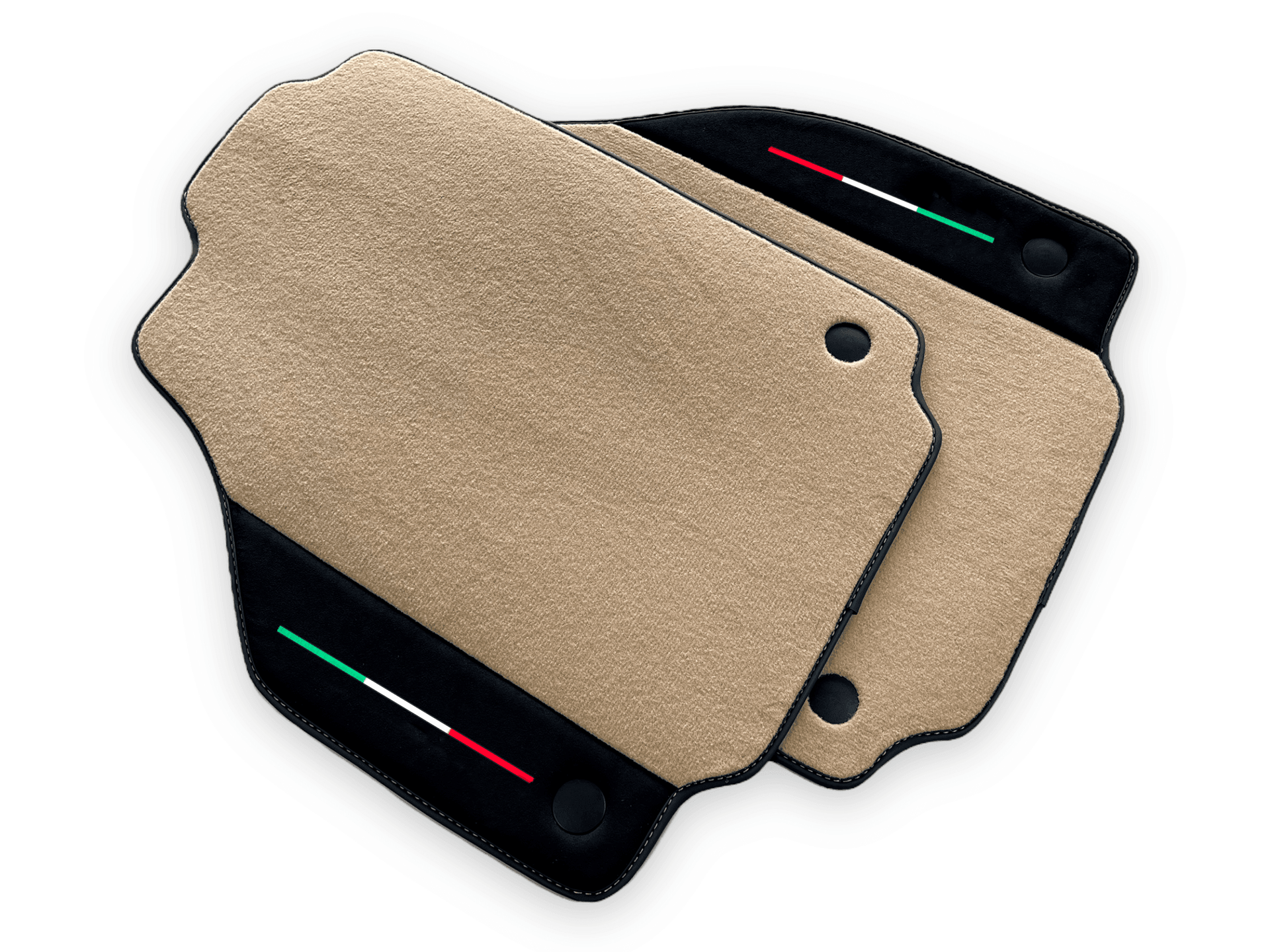 Beige Floor Mats For Ferrari F8 Tributo 2019-2022 With Alcantara Leather - AutoWin