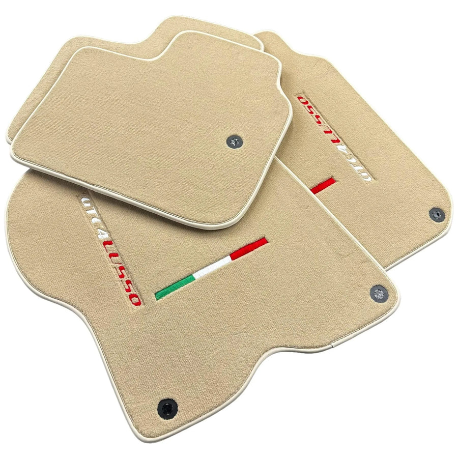 Beige Floor Mats for Ferrari GTC4 Lusso (2016-2023) Italian Edition - AutoWin