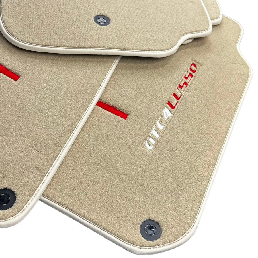 Beige Floor Mats for Ferrari GTC4 Lusso (2016-2023) Italian Edition - AutoWin
