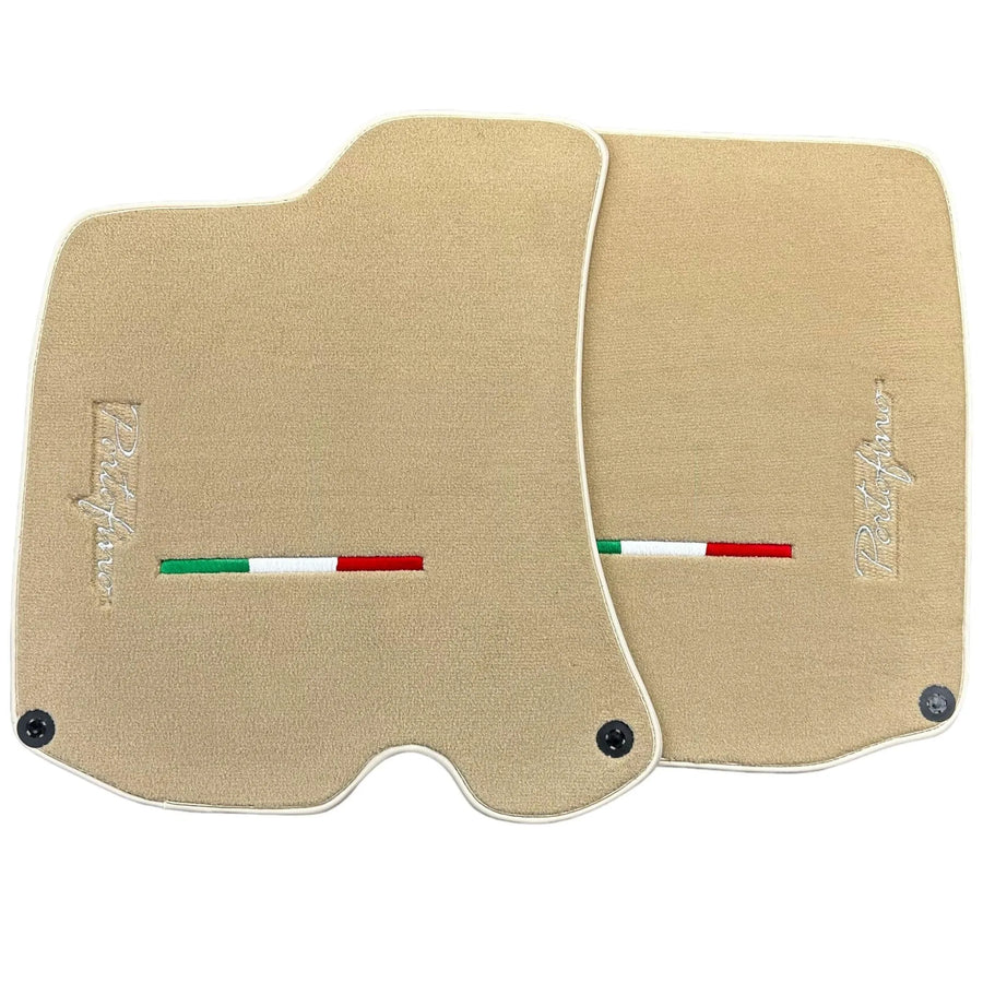 Beige Floor Mats for Ferrari Portofino (2018-2023) Italian Edition - AutoWin