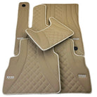 Beige Leather Floor Mats for Mercedes-Benz W463 (2008-2018) ER56 Design - AutoWin