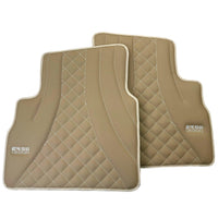 Beige Leather Floor Mats for Mercedes-Benz W463 (2008-2018) ER56 Design - AutoWin