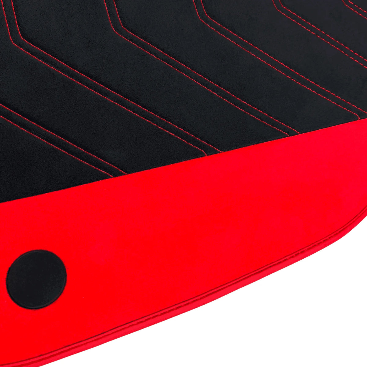 Black Alcantara Floor Mats for Ferrari 458 GT2 (2012-2015) with Red Alcantara Accents