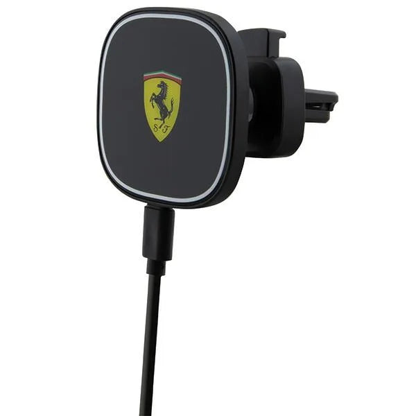 Black Ferrari MagSafe Car Vent Mount with 15W Wireless Charging