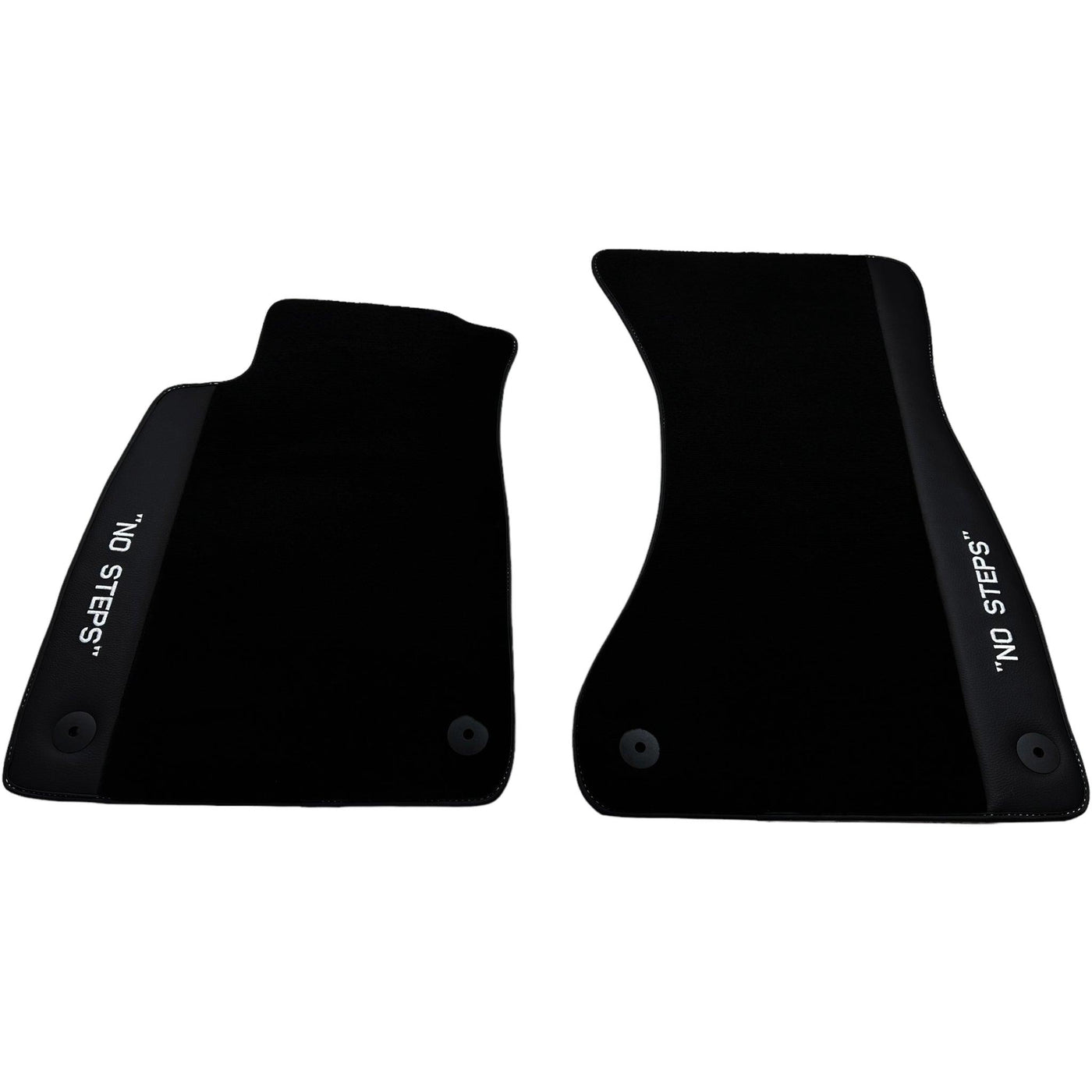 Black Floor Mats for A4 - B9 Avant (2019-2023) | "NO STEPS" Fluorescent Logo - AutoWin