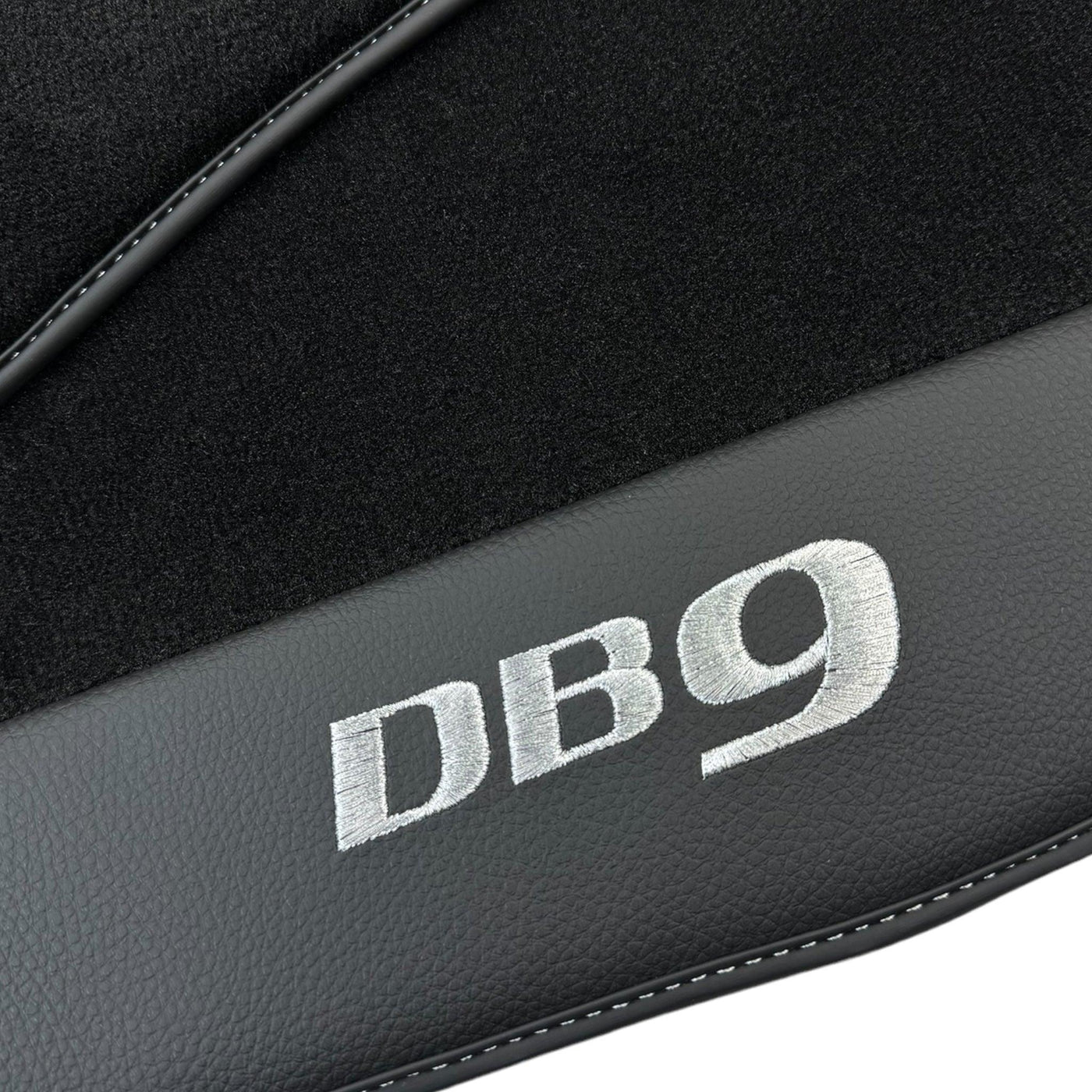 Black Floor Mats for Aston Martin DB9 Volante (2004-2016) Convertible with Leather - AutoWin