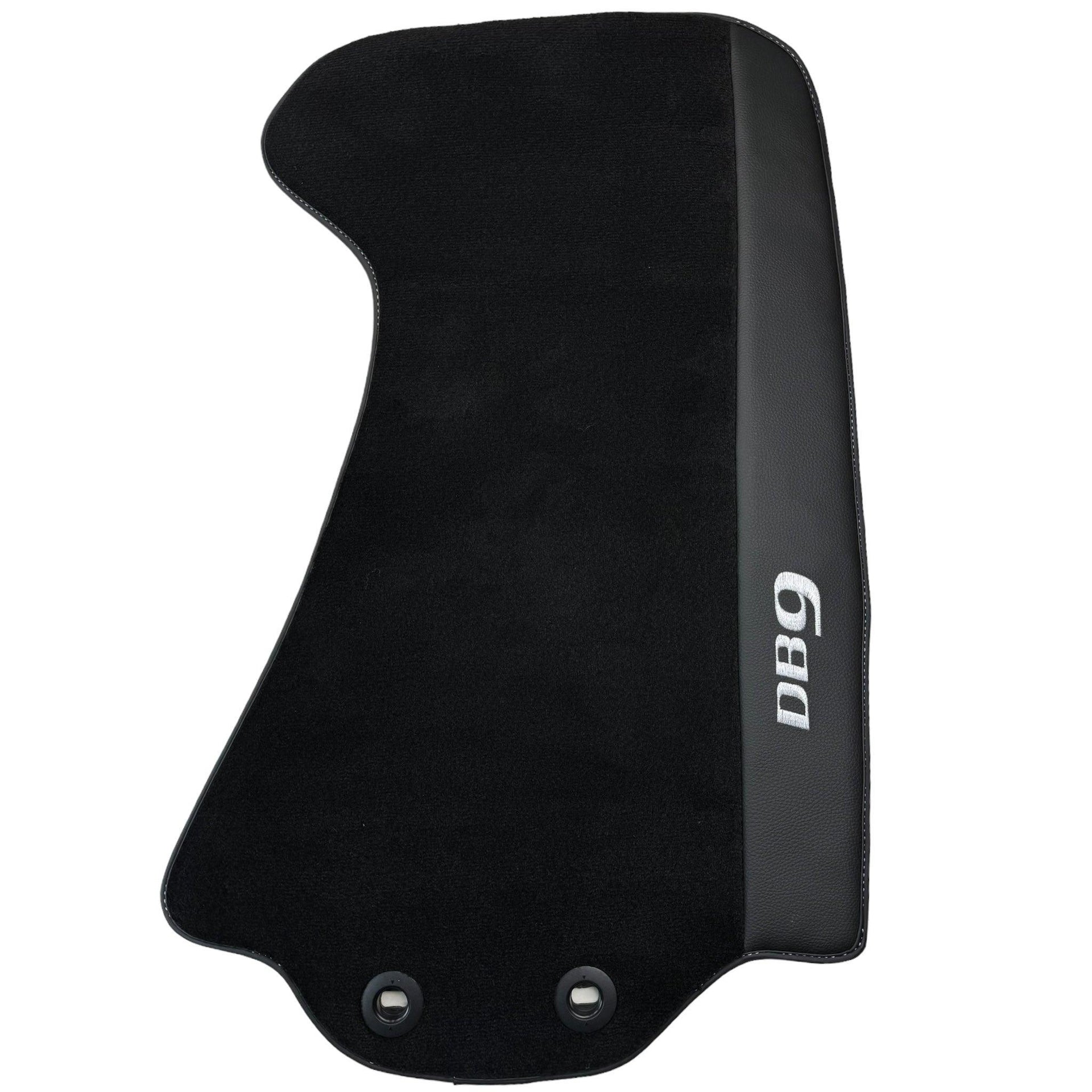 Black Floor Mats for Aston Martin DB9 (2004-2016) with Leather - AutoWin