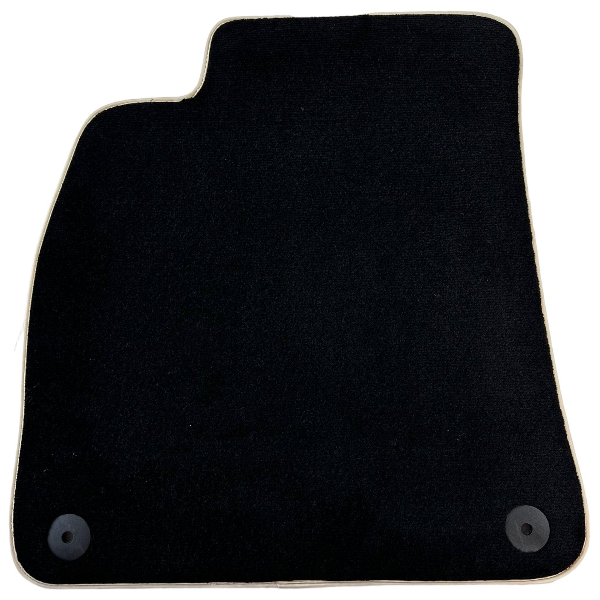 Black Floor Mats For Audi A6 - C8 Sedan (2018-2023) Beige Trim - AutoWin