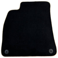 Black Floor Mats For Audi A6 - C8 Sedan (2018-2023) Beige Trim - AutoWin