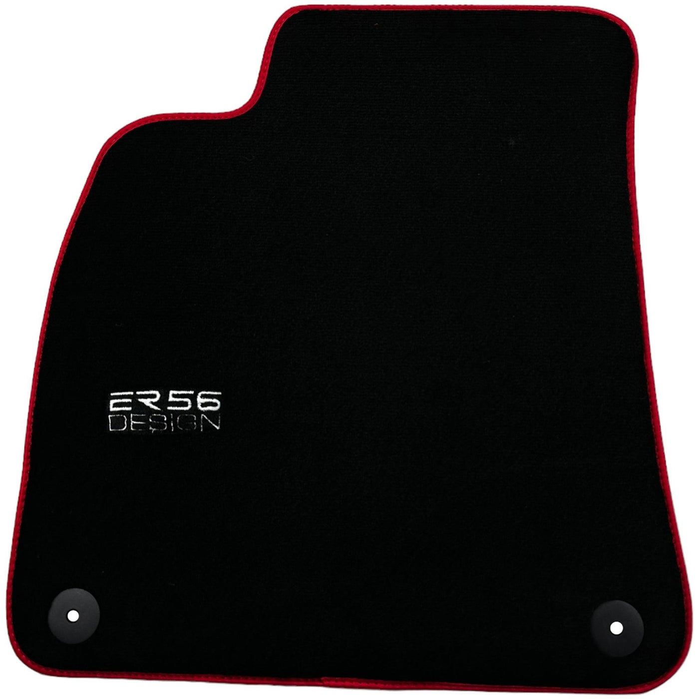 Black Floor Mats For Audi A6 - C8 Sedan (2018-2023) ER56 Design with Red Trim - AutoWin