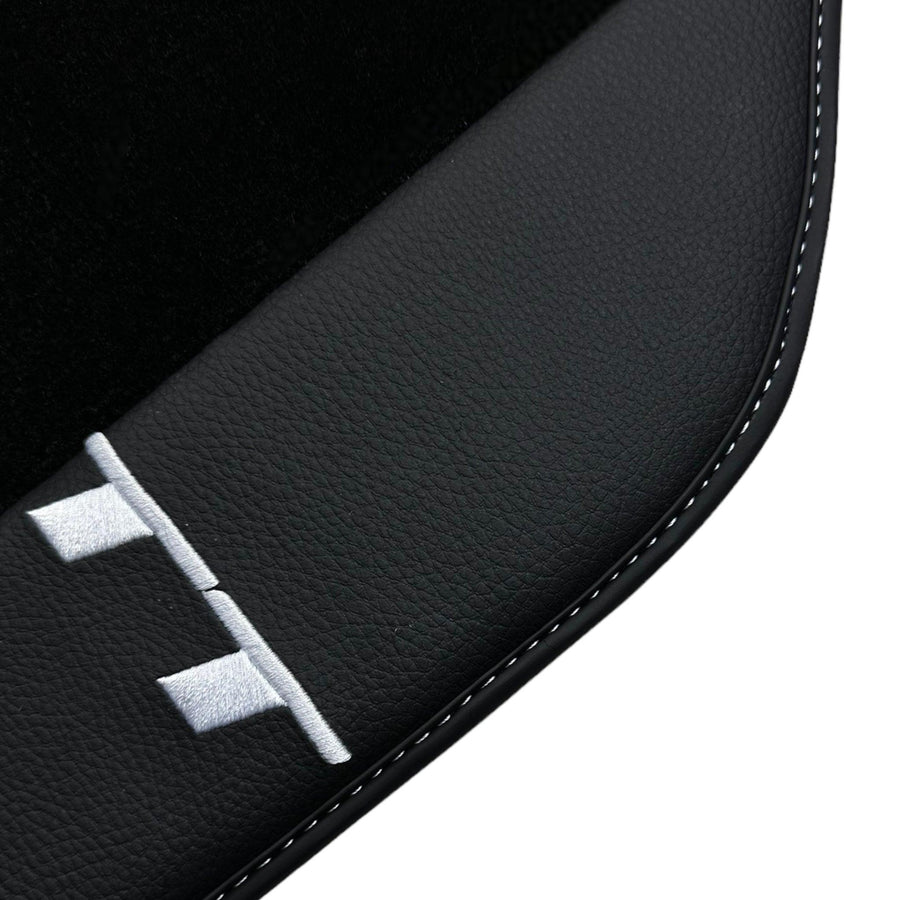 Black Floor Mats for Audi TT MK3 Coupe (2019-2023) with Leather - AutoWin