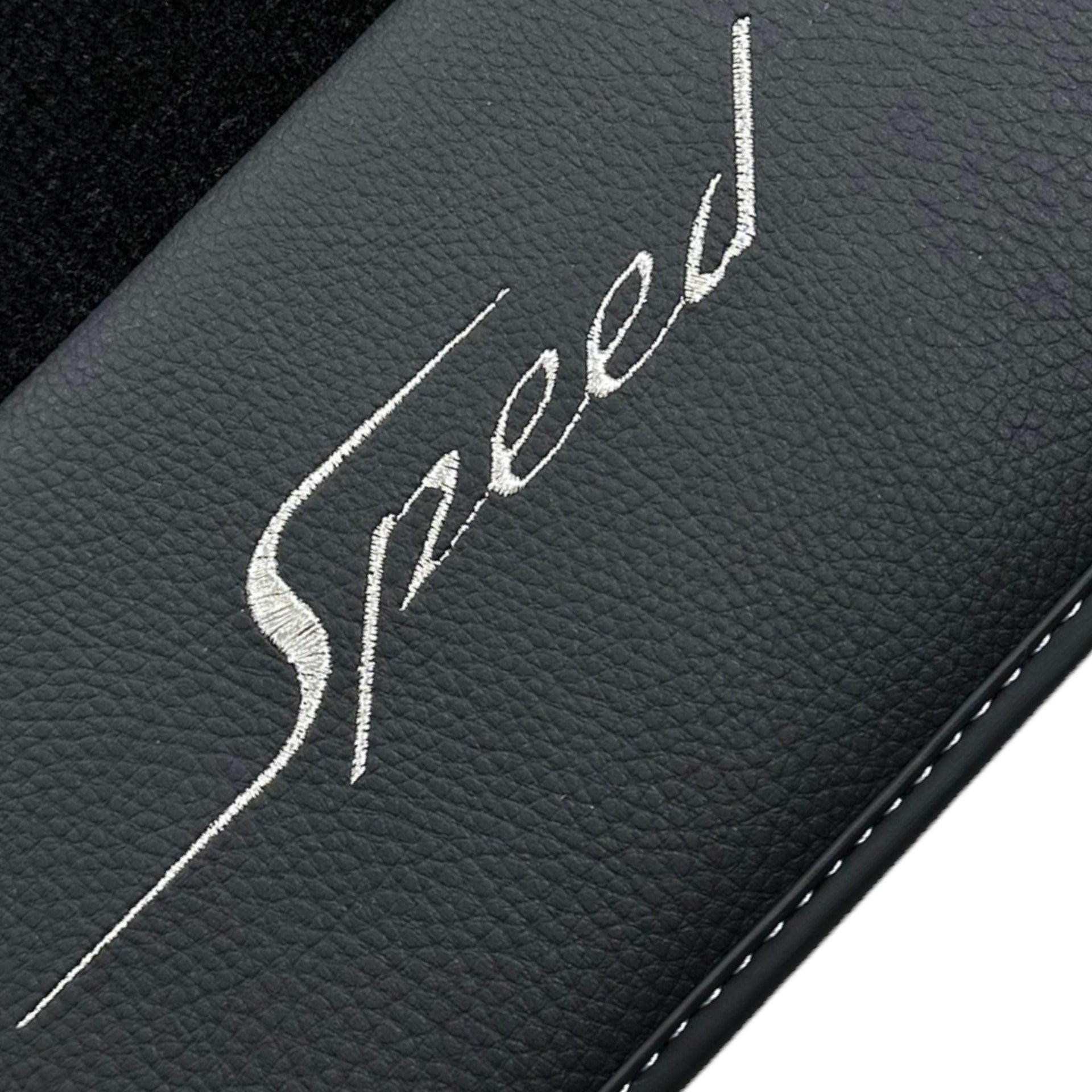 Black Floor Mats For Bentley Bentayga (2015-2023) with Leather - AutoWin