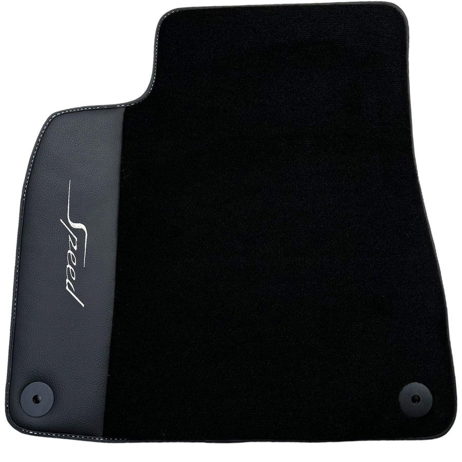 Black Floor Mats For Bentley Bentayga (2015-2023) with Leather - AutoWin