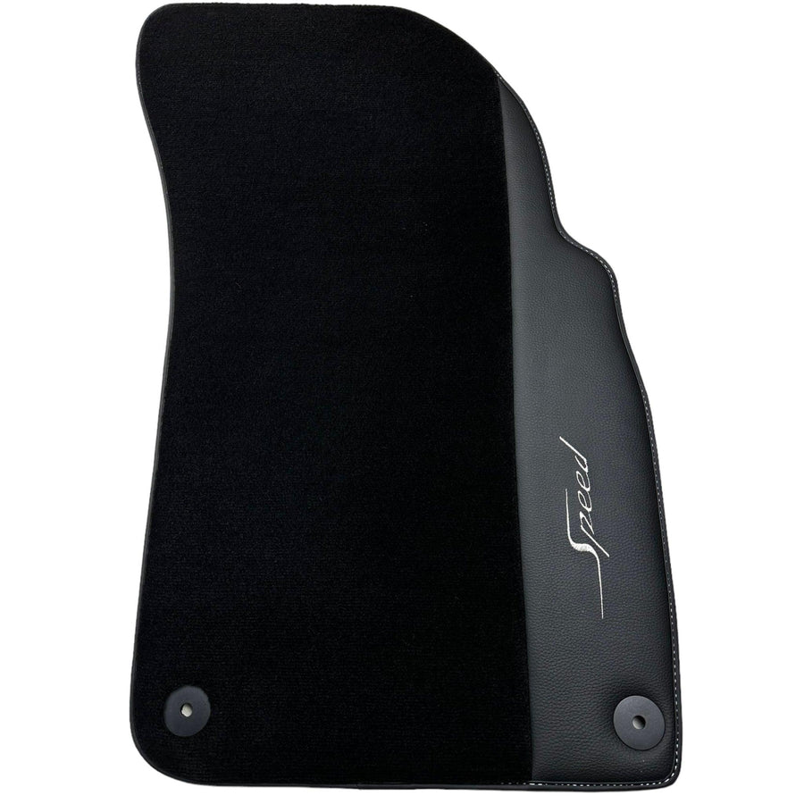 Black Floor Mats For Bentley Bentayga (2015-2023) with Leather - AutoWin