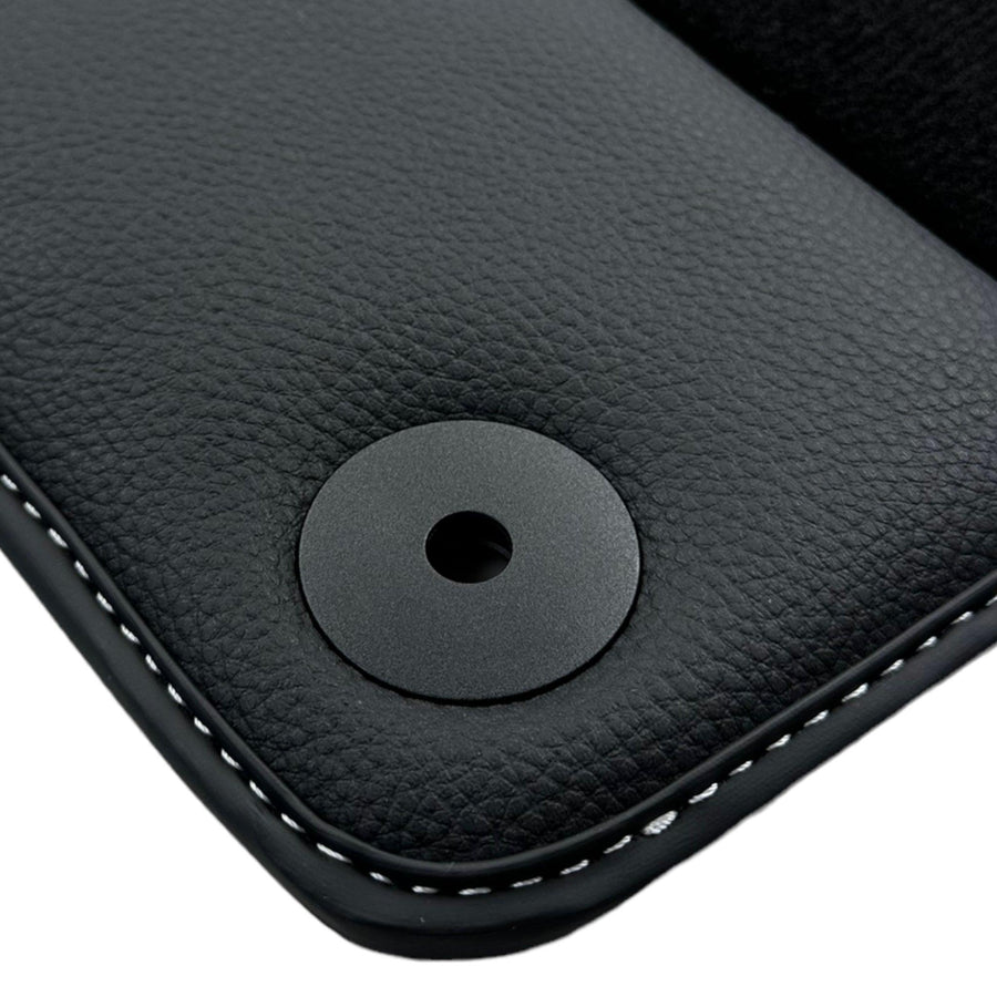 Black Floor Mats For Bentley Bentayga (2015-2023) with Leather - AutoWin
