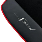Black Floor Mats for Bentley Bentayga (2015-2023) with Leather | Red Trim - AutoWin