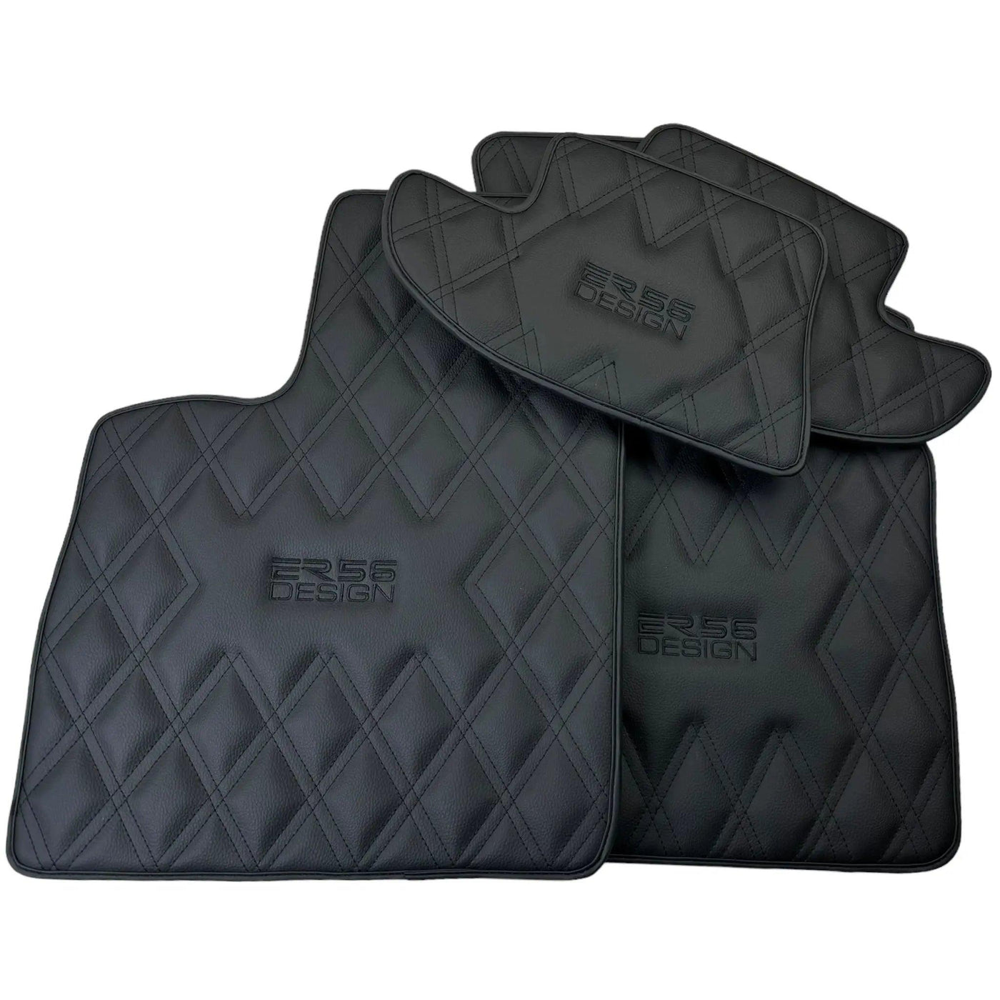 Black Floor Mats for Bentley Continental GT (2003–2011) with Leather | ER56 Design - AutoWin