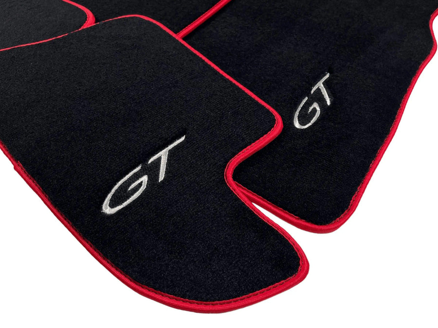 Black Floor Mats For Bentley Continental GT (2011–2018) With Red Trim - AutoWin