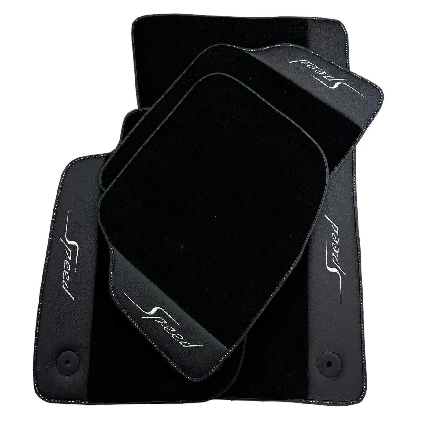 Black Floor Mats For Bentley Continental GT (2018–2023) Speed with Leather - AutoWin