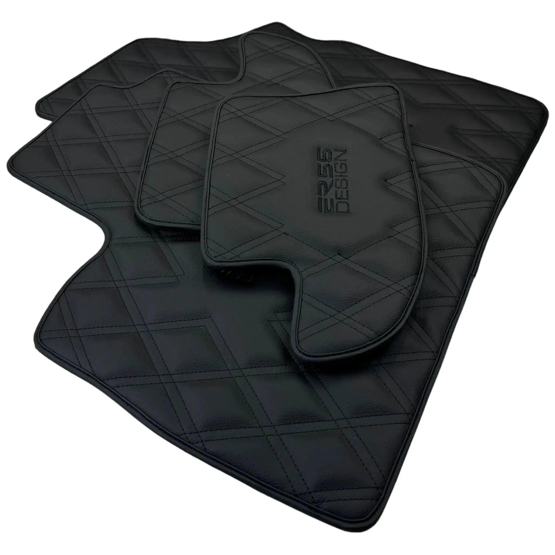 Black Floor Mats for Bentley Continental GT (2018–2023) with Leather | ER56 Design - AutoWin