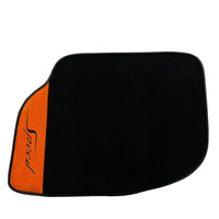 Black Floor Mats For Bentley Continental GT (2018–2023) with Orange Alcantara Leather - AutoWin