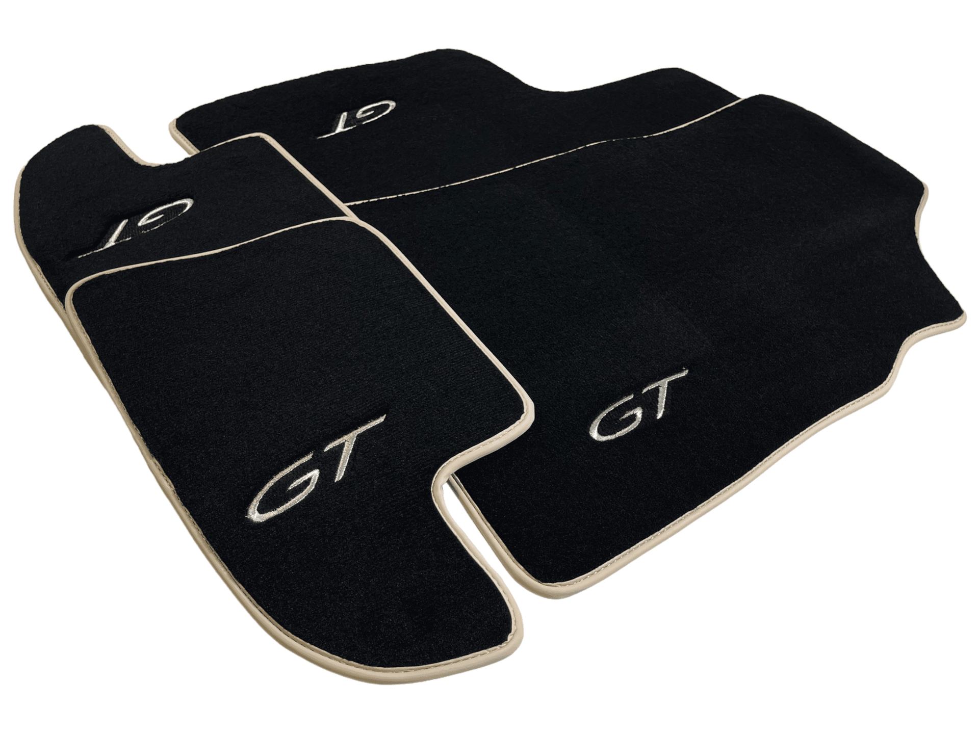 Black Floor Mats For Bentley Continental GTC (2006–2011) With Beige Trim - AutoWin