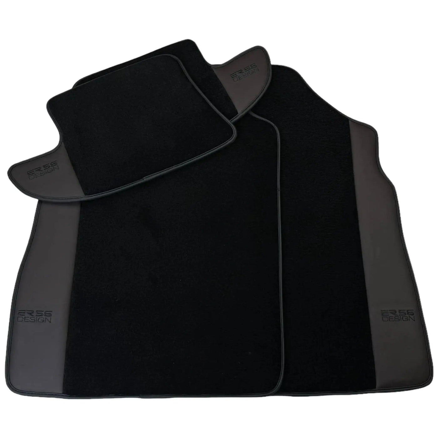 Black Floor Mats for Bentley Continental GTC (2006–2011) with Dark Brown Leather | ER56 Design - AutoWin