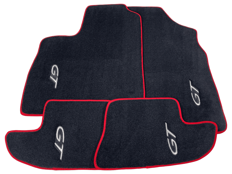 Black Floor Mats For Bentley Continental GTC (2006–2011) With Red Trim - AutoWin