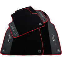 Black Floor Mats for Bentley Flying Spur (2005-2013) with Leather | Red Trim - AutoWin