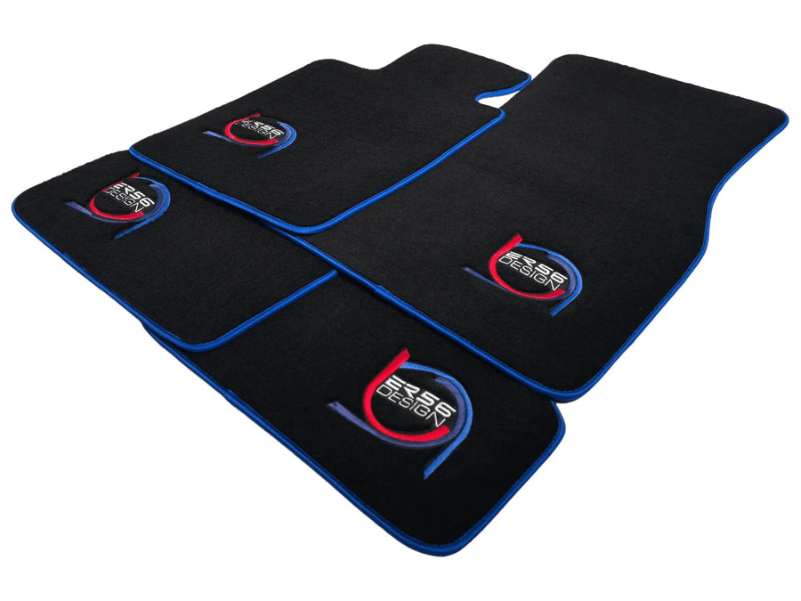 Black Floor Mats For BMW 4 Series G23 Convertible ER56 Design Limited Edition Blue Trim - AutoWin